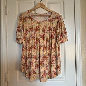 Colorful Floral Women's Soft and Stretchy Blouse